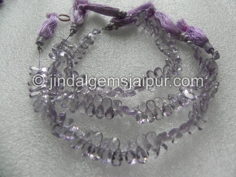 Pink Amethyst Cut Pear Beads